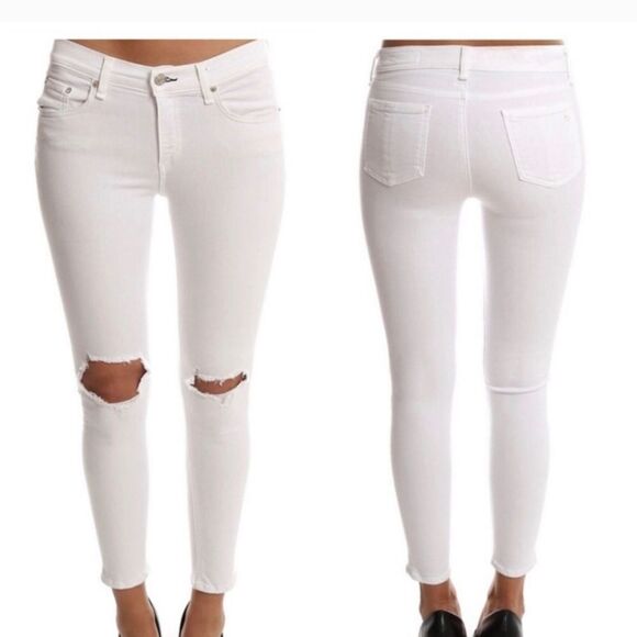 NWT Rag & Bone Bright White Capri with Holes - Picture 6 of 7